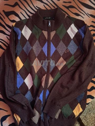 Pull tricot zip jacquard neuf M - 2