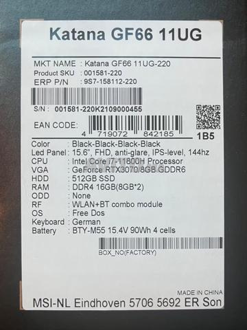 💻 MSI Katana GF66 | RTX 3070 🇩🇪 - 2
