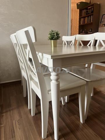 طاولة طعام خشب صلب 6 كراسي - 2