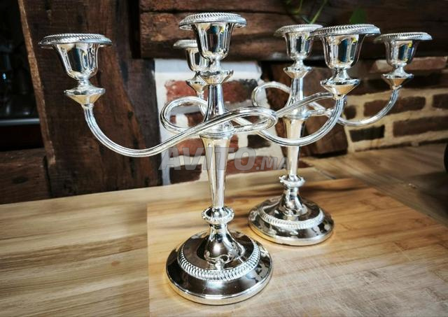 شمعدانات من المعدن الفضي للجمع - 2