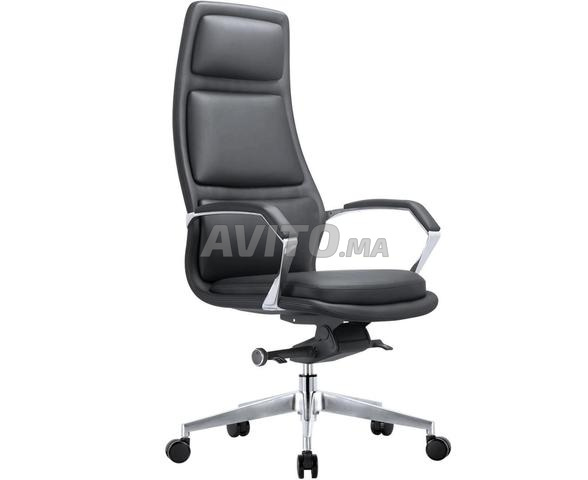 CHAISE FAUTEUIL PRÉSIDENT MARRON ET NOIR - 2