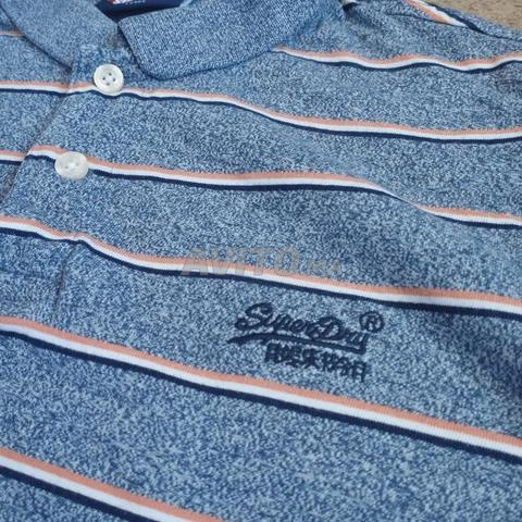 سوبر دراي بولو مخطط فينتاج قطن عضوي - 2