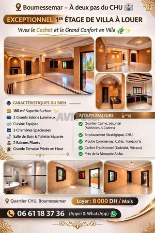 1er étage villa 180m2 près CHU 2 salons 3 ch