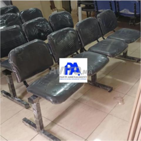 Banquette en simili cuir/comptoir d'accueil/casier - 2