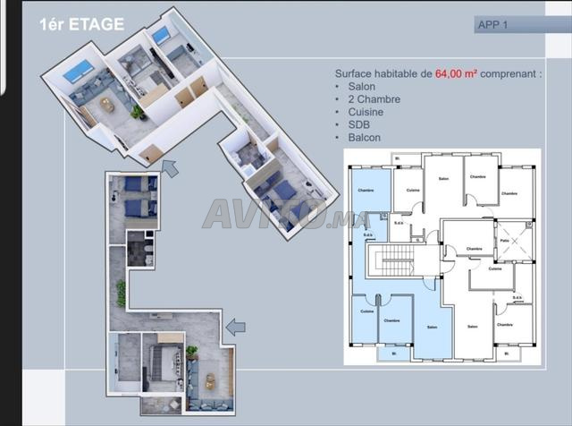 Appartements à vendre 60 m² à Tétouan
