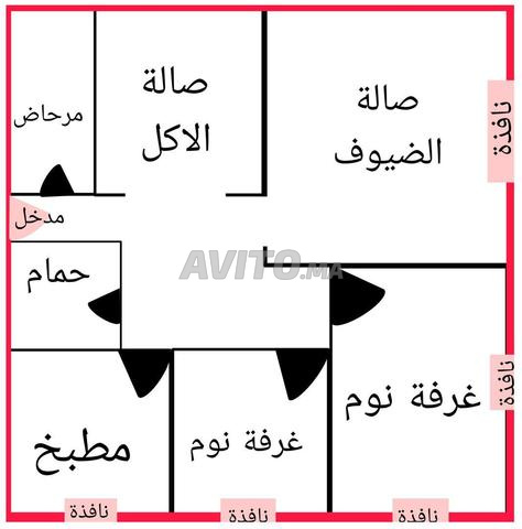 شقة بالطابق الأرضي بواجهتين - 2