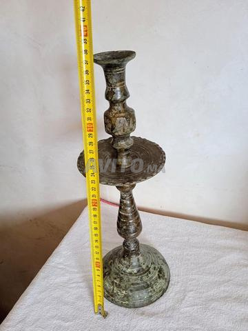 Bougeoir antique en laiton de plus de 70 ans - 2