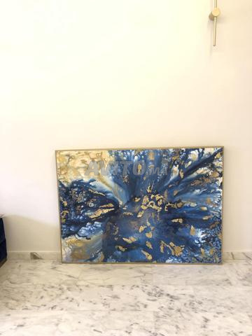 لوحة فنية كبيرة تجريدية مصنوعة يدوياً - 2