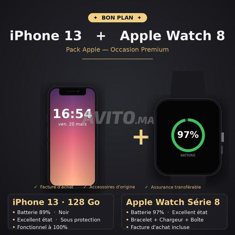 Pack iPhone 13 & Apple Watch Série 8 - EXCELLENT ÉTAT