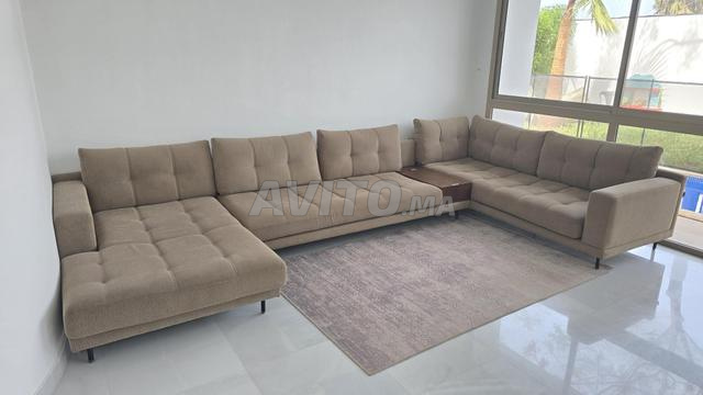 Grand canapé moderne beige - 2