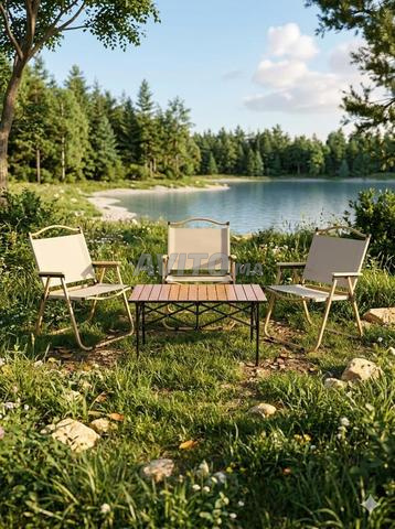 مجموعة طاولة نزهات كبيرة قابلة للحمل مع 4 كراسي