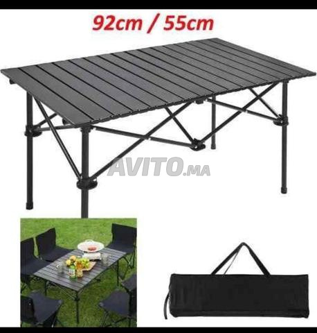 مجموعة طاولة نزهات كبيرة قابلة للحمل مع 4 كراسي - 2