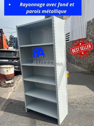 Rayonnage métallique avec croisillon/bureau/lit... - 2