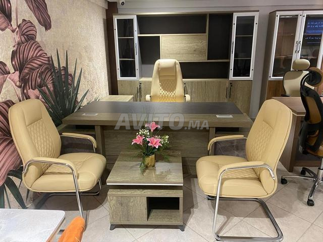 Pack bureau complet/chaise/bibliothèque/table base - 2