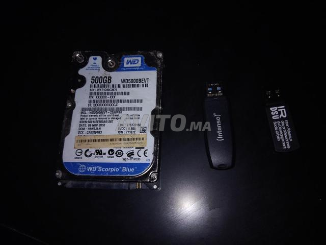 قرص صلب 500 جيجا و USB 16 و 2 جيجا