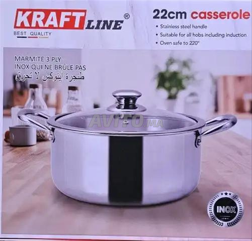 قدر ستانلس ستيل 3 طبقات مع غطاء