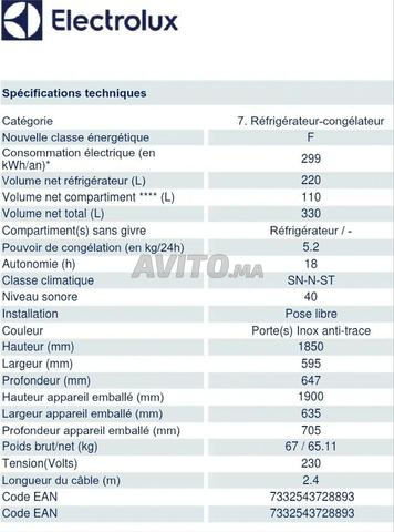 ثلاجة للبيع ب 1900 درهم - 2
