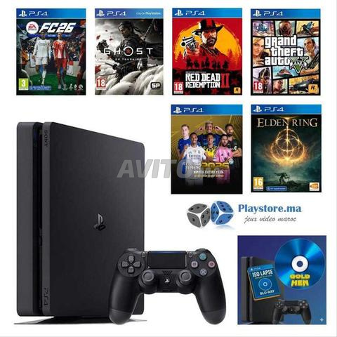 بلاي ستيشن 4 سليم 500 جيجا أسود مفلشة مستعملة