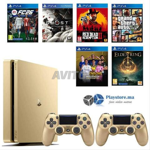 بلاي ستيشن 4 سليم 500 جيجا ذهبي معدلة مستعملة