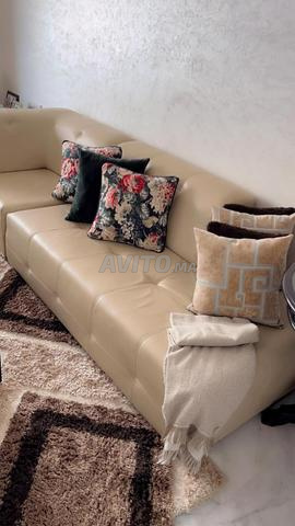 Salon L similicuir beige - 2