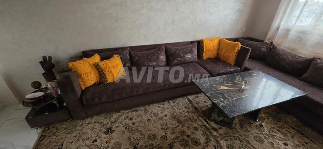 Salon complet en L avec table et tapis excellent - 2