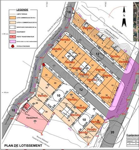 Terrain lot 80m² R 2 résidentiel et commercial