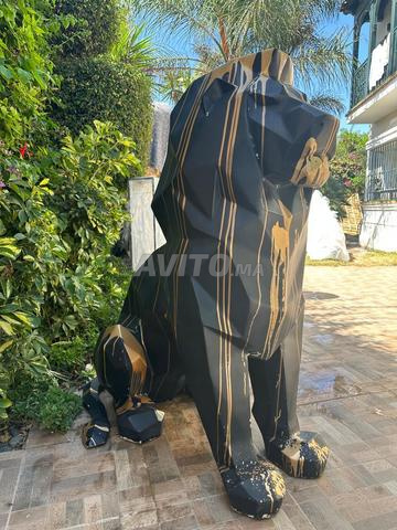 Statue lion en fibres de verre - 2