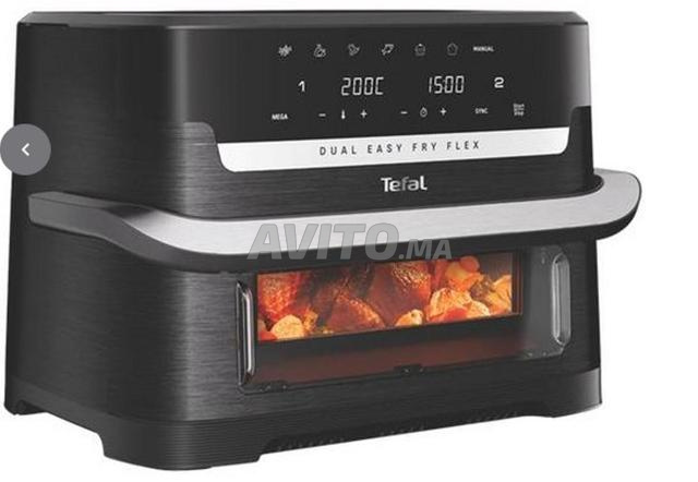 مقلاة هوائية تيفال فليكس مزدوجة 9 لتر أسود (بحالة جديدة)