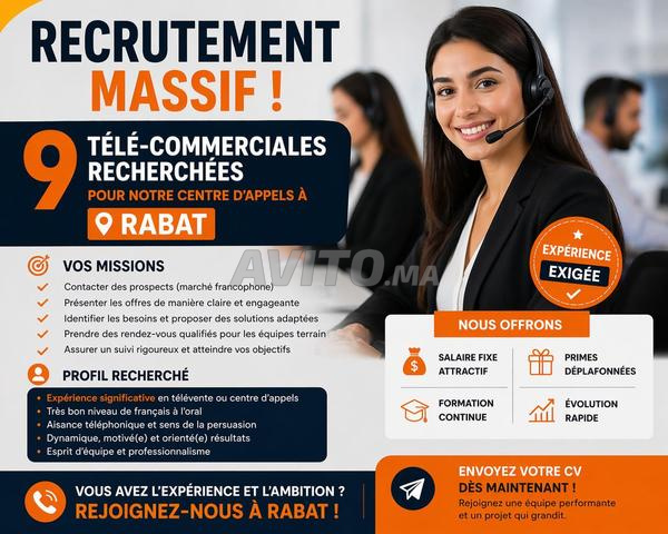 Télé-commercial(e) – Centre d’appels – Rabat