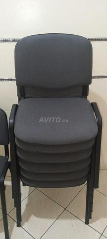 7 كراسي استقبال رمادية من القماش - 2