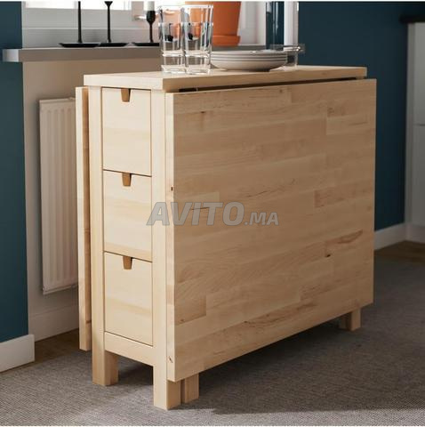 طاولة IKEA نوردن خشب البتولا الصلب بحالة جيدة - 2