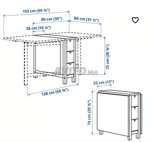 طاولة IKEA نوردن خشب البتولا الصلب بحالة جيدة