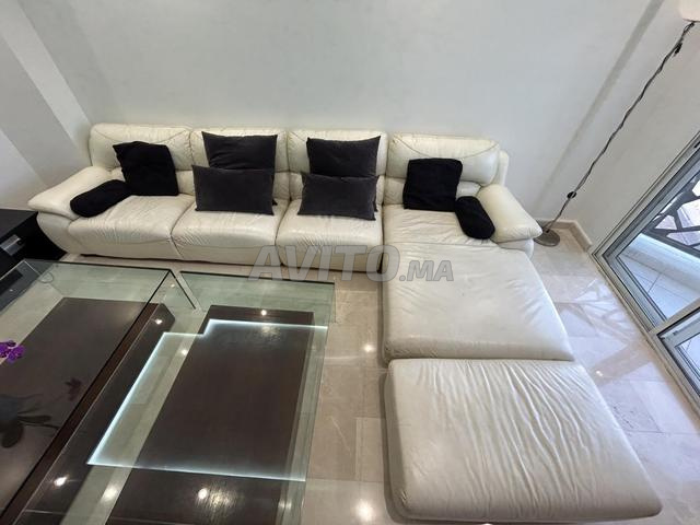 صالون من الجلد الأبيض - 2