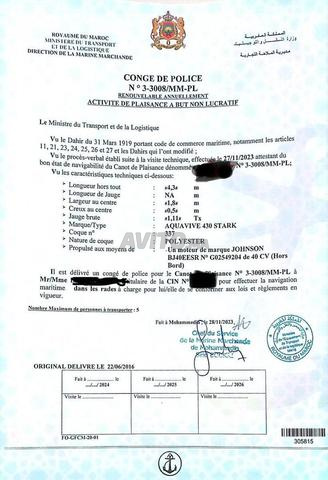 Bateau open AQUAVIVA 4,30 m moteur 40cv - 2