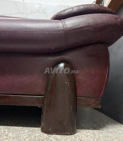 كرسي 7 مقاعد جلد طبيعي خشب أصيل - 2