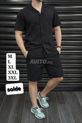 Ensemble chemise et short homme en vrai lin - 2