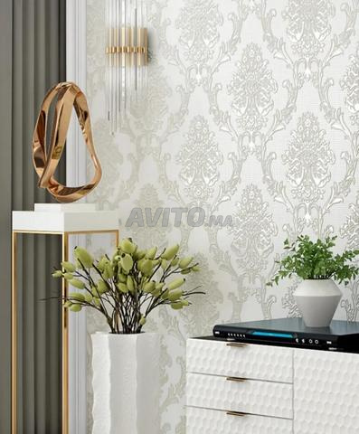 ورق حائط بنقوش زهور ثلاثية الأبعاد - 2