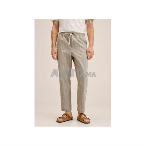 Mango Pantalon à rayures Tissu en coton durable - 2