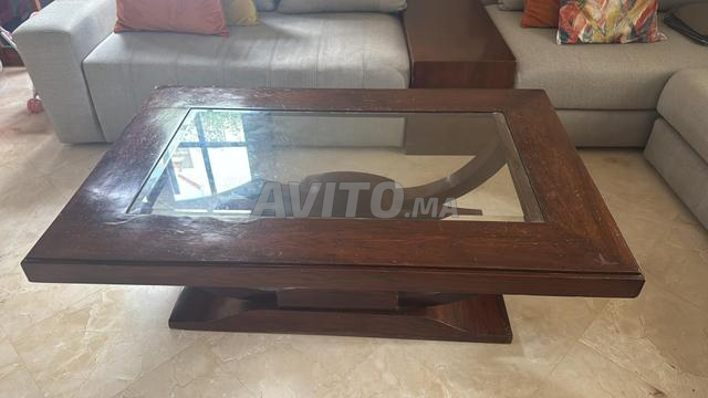 طاولة قهوة خشب صلب