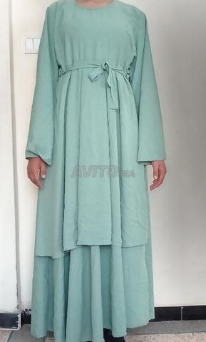 Robe Longue Vert d’Eau à Étages – Occasion - 2