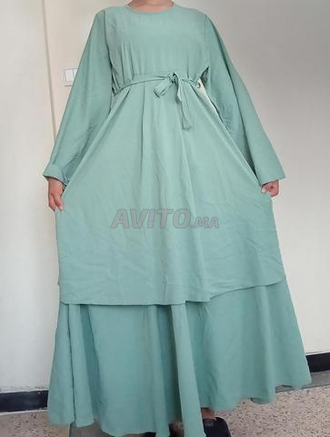 Robe Longue Vert d’Eau à Étages – Occasion