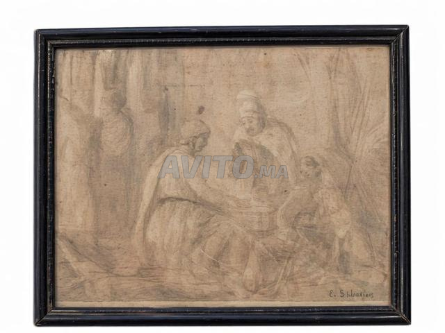 Tableau artistique ancien encadré Vintage