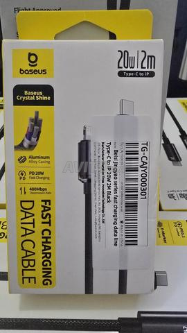 Câble Baseus USB-C vers Lightning 2M Charge Rapide