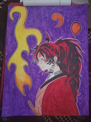 Tableau d'anime dessiné à la main