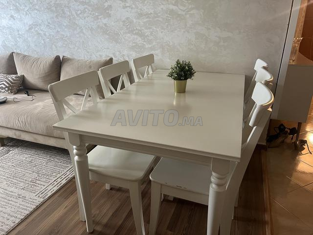 طاولة طعام و 6 كراسي خشب صلب - 2