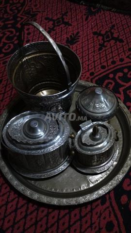 طقم شاي نحاسي فاسي أصيل مختوم - يد الراجل 🔨 - 2