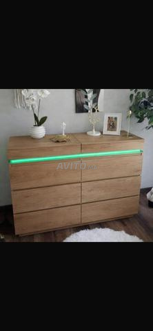 Commode 6 tiroirs chapeau coulissant led - 2
