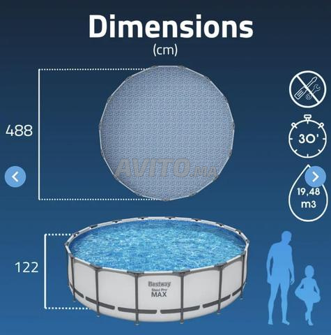 Piscine ronde Bestway 488 x 122 cm gris clair - 2