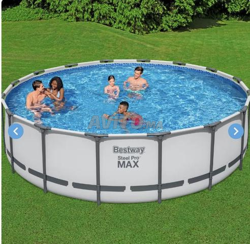مسبح Bestway دائري 488 × 122 سم رمادي فاتح