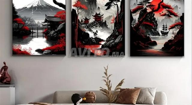 Ensemble de trois pièces en papier sans cadre